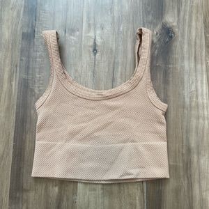 Full Tilt Beige Cropped Tank